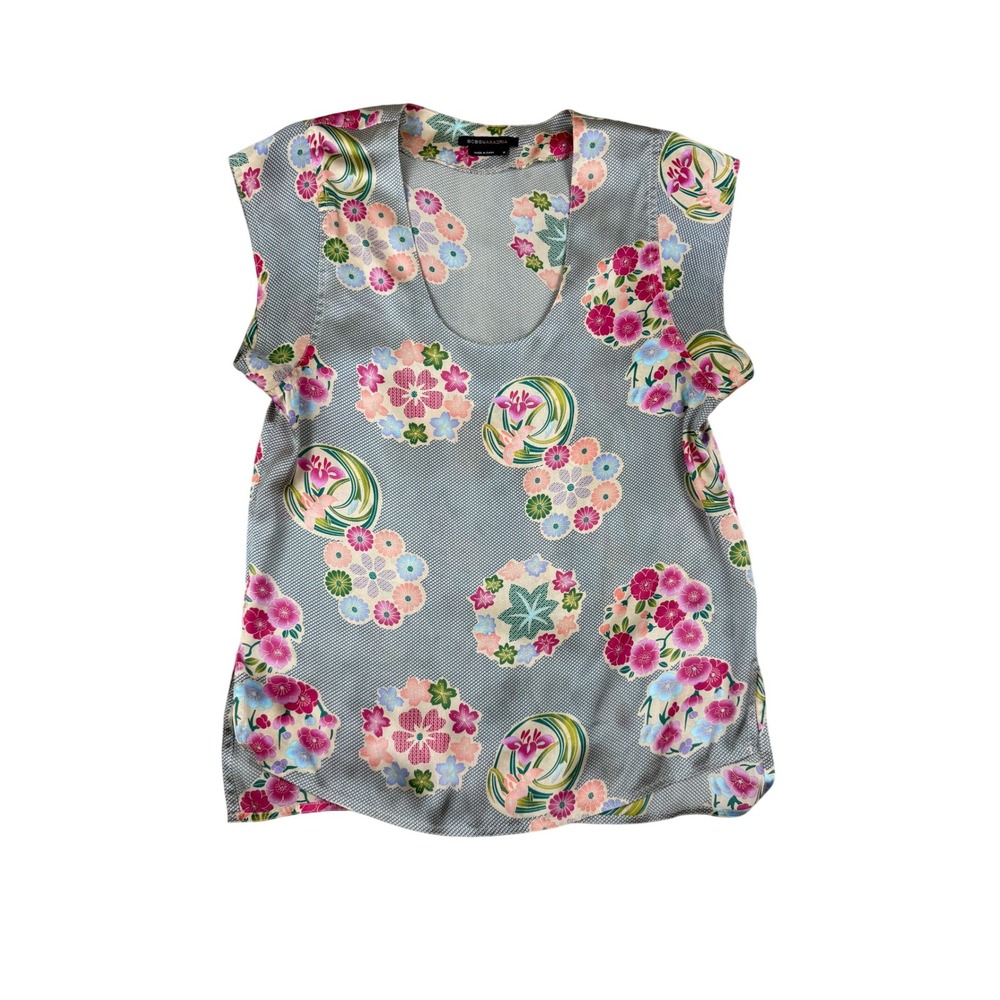 BCBGMAXAZRIA‎ Floral Print Sleeveless Top Blouse Women's Medium Career Office